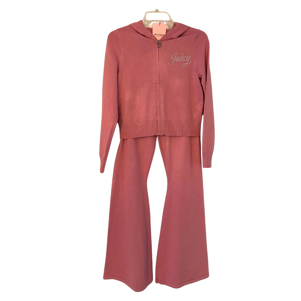 Juicy Couture Pink KNIT Tracksuit • Subtle Bling • NWT • Medium